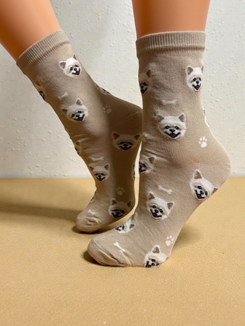 Skarpetki Akita Inu Damskie (beżowe)