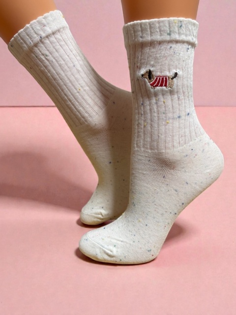 Skarpetki w Jamniki Damskie (kremowe)