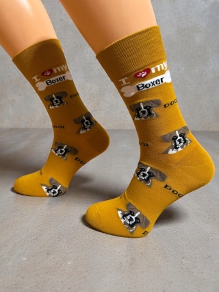 Skarpetki z Bokserem Męskie (musztardowe)