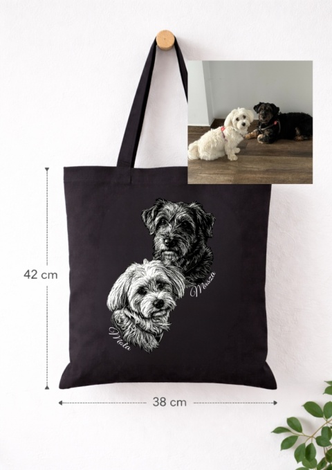 Torba z Twoim Psem ze zdjęcia Black&White
