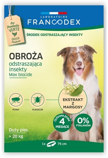 Francodex Obroża na pchły dla dużego psa powyżej 20kg 75cm Francodex Obroża na pchły dla dużego psa powyżej 20kg 75cm
