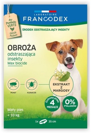 Francodex Obroża na pchły dla małego psa do 10kg 35cm