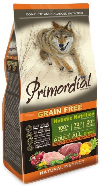 Primordial Dog Grain Free Adult karma dla psa 2kg jeleń indyk Primordial Dog Grain Free Adult karma dla psa 2kg jeleń indyk