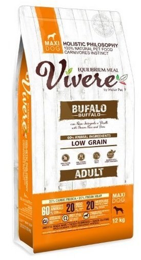 Vivere Dog Maxi Adult Buffalo Bawół 12kg - karma monobiałkowa dla dużych psów Vivere Dog Maxi Adult Buffalo Bawół 12kg - karma monobiałkowa dla dużych psów