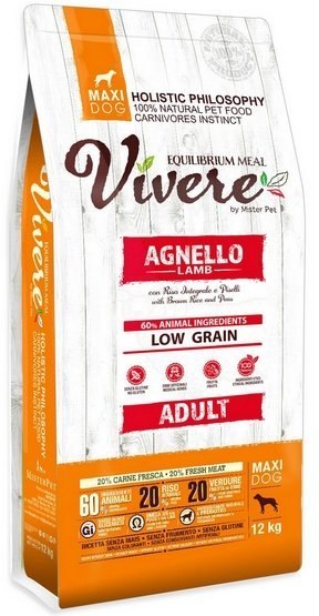 Vivere Dog Maxi Adult Lamb Jagnięcina 12kg - karma monobiałkowa dla dużych psów