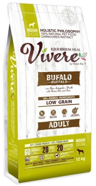 Vivere Dog Medium Adult karma dla psa średniej rasy 3kg bawół