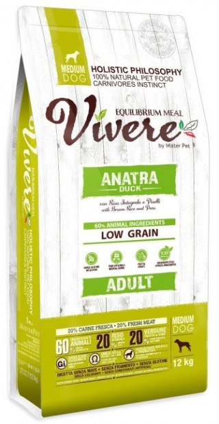 Vivere Dog Medium Adult karma dla psa 3kg kaczka monobiałkowa