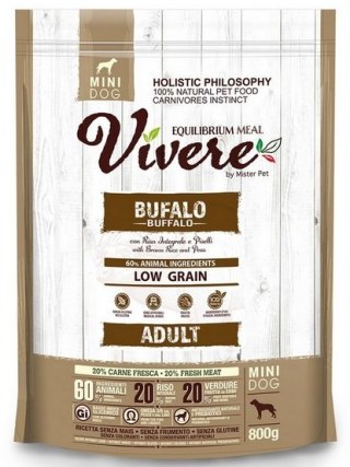 Vivere Dog Mini Adult Buffalo Bawół 800g - karma monobiałkowa dla małych psów