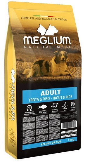 Meglium Dog Adult karma dla psa 14kg pstrąg ryż