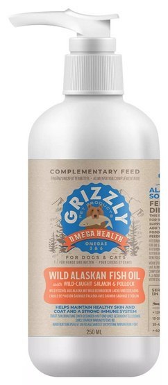 Grizzly Omega Health - olej z dzikiego łososia dla psa 250ml Grizzly Omega Health - olej z dzikiego łososia dla psa 250ml