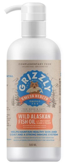 Grizzly Omega Health - olej z dzikiego łososia dla psa 500ml