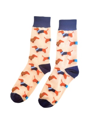Skarpetki w Jamniki Damskie (granatowo-beżowe)