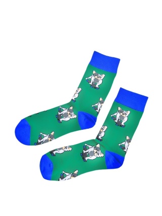Skarpetki z Buldogiem Francuskim Męskie (zielone)