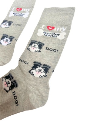 Skarpetki z Border Collie Męskie (szare)