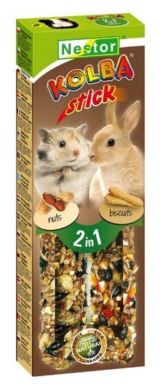 Nestor Kolba 2w1 Gryzoń biszkopt i orzech 2szt Nestor Kolba 2w1 Gryzoń biszkopt i orzech 2szt